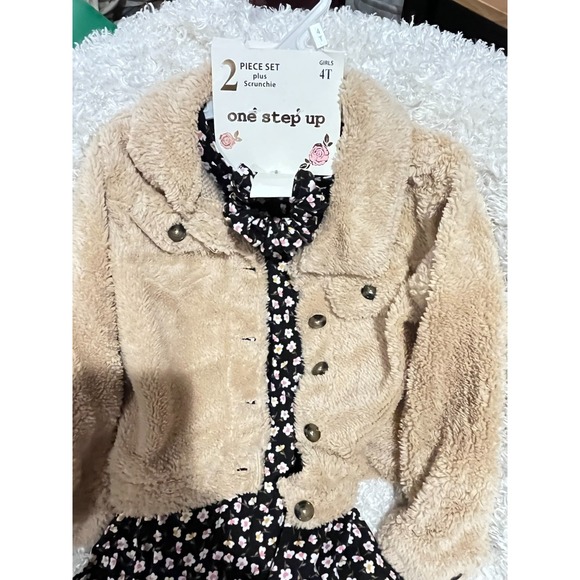 One Step Up Other - One Step Up Toddler One-piece Spring dress with headband & light coat Size 3T